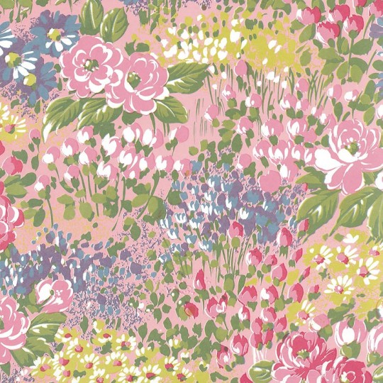 Pink Painted Meadow Flowers Print Italian Paper